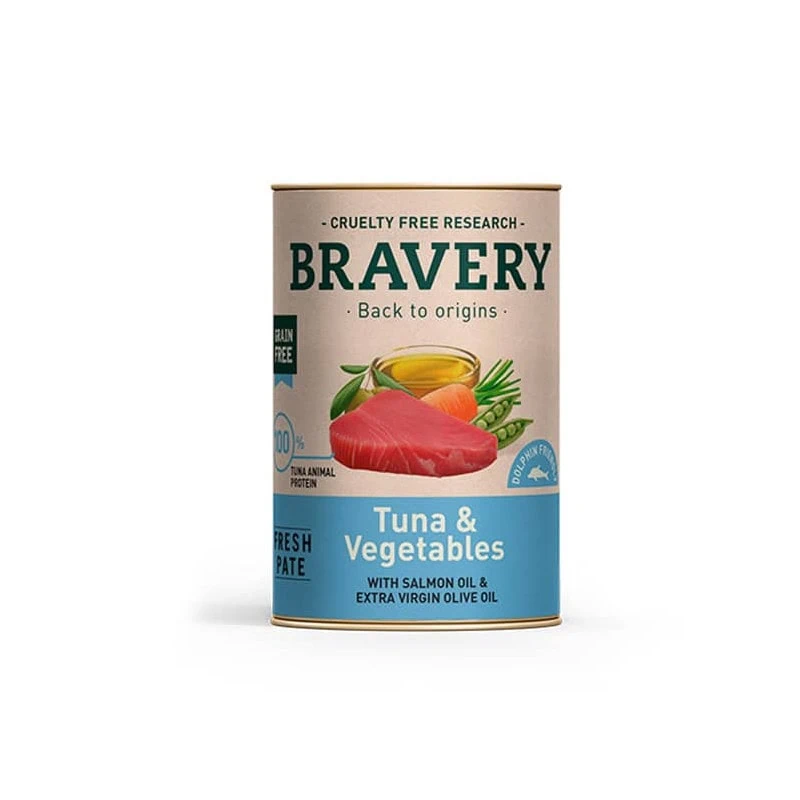 Lata Bravery Perro - Atún y Vegetales Alimento Húmedo 290 g