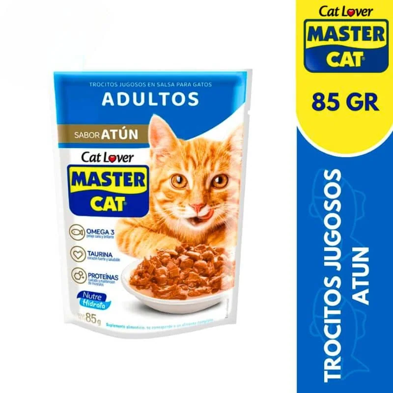Pack 20 Sachet Master Cat Adulto - Húmedo Sabor Atún 85gr c/u