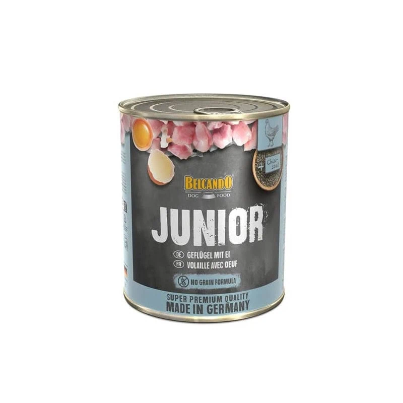 Lata Grande 800 gr Belcando Junior Ave con Huevo