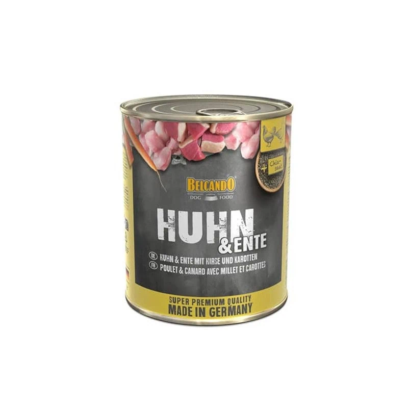 Lata Grande 800 gr Belcando Pollo con Pato Mijo y Zanahoria