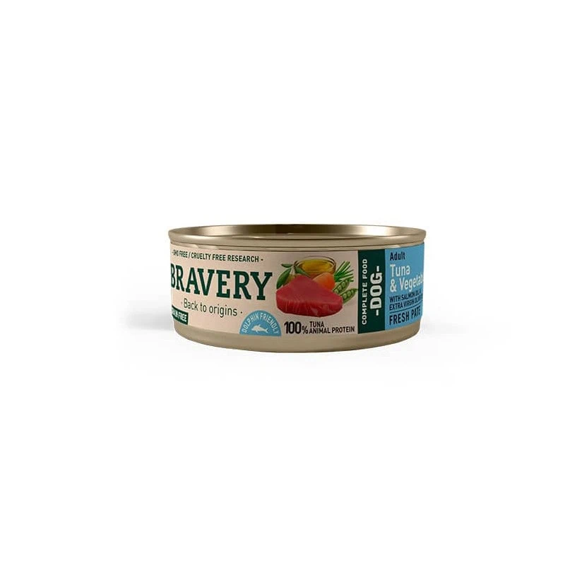Lata Chica Bravery Perro - Atún y Vegetales Alimento Húmedo 80 gr