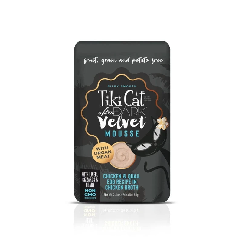 Sachet Tiki Cat After Dark Velvet Mousse – Pollo y Huevo de codorniz 80 gr