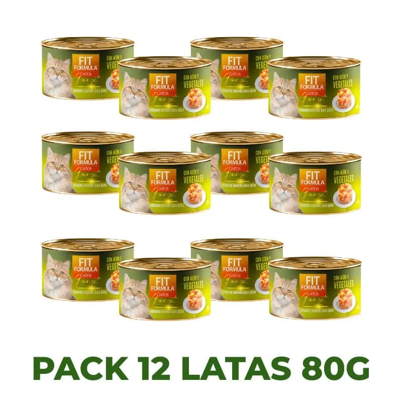 Pack 12 Latas Fit Fórmula Gourmet Atún y Vegetales 80 g
