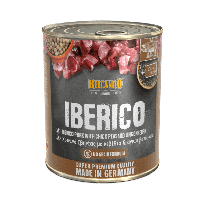 Lata Grande 800g Belcando Cerdo Ibérico, Garbanzos y Arándanos