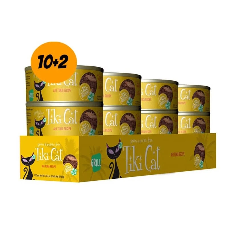 Pack 12 latas Tiki Cat Hawaiian Grill Ahi Tuna 80g c/u