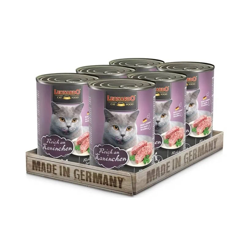 Pack 6 Latas Leonardo Quality Selection Conejo 400g c/u