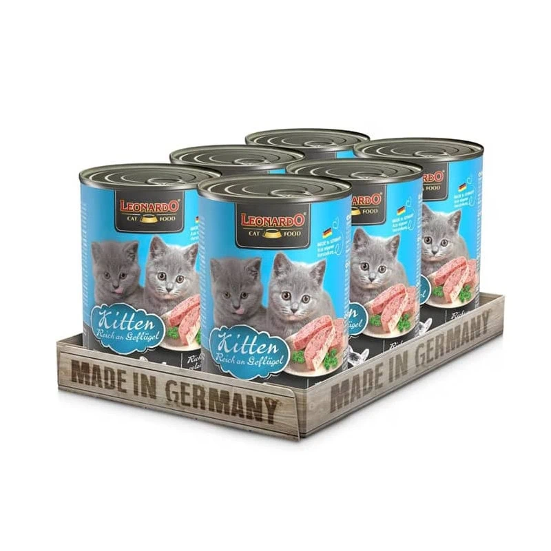 Pack 6 latas Leonardo Quality Selection Kitten 400g c/u