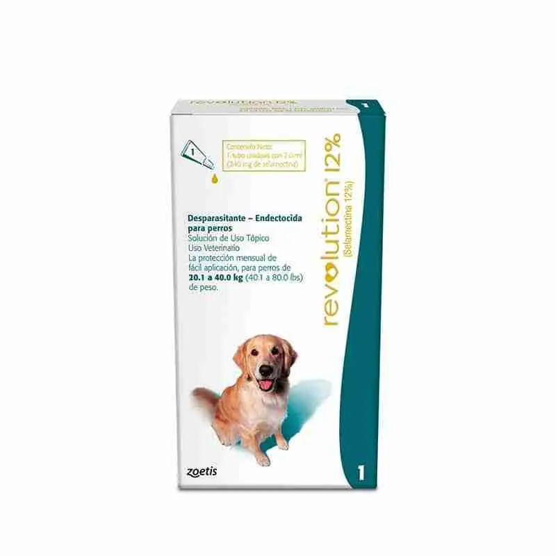Pipeta Revolution Perros 12%, 20 a 40 Kgs