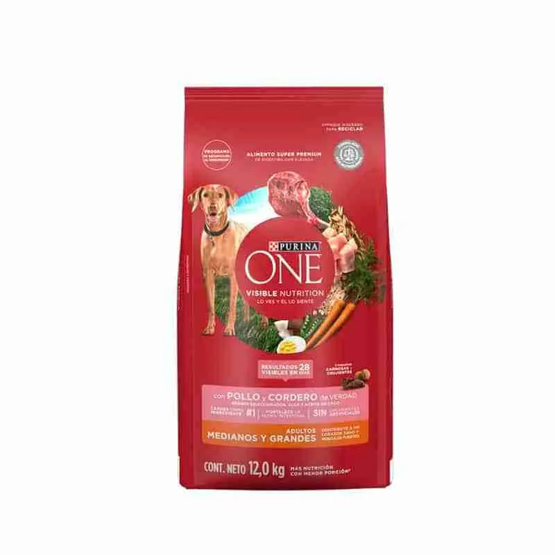 Purina One adulto mediano y grande - POLLO Y Cordero 12 kg