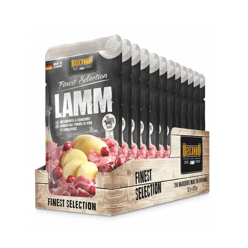 Pack 12 Sobre Belcando Cordero Patatas y Arándano 125g c/u