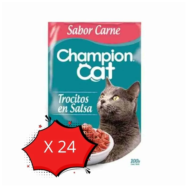 Pack 24 Sachet Champion Cat Carne 85 g c/u