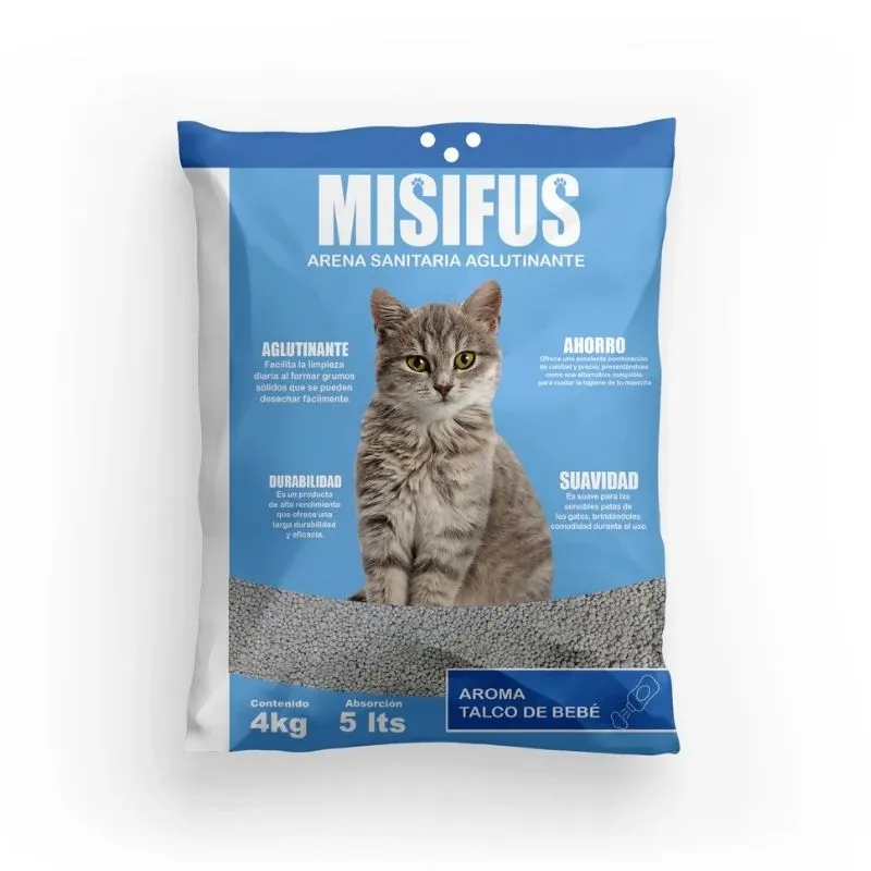 Misifus Arena Sanitaria 20kg Aroma Talco Bebé