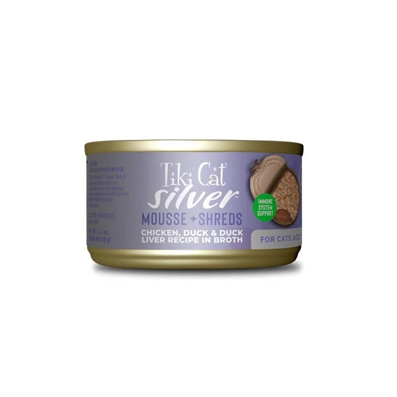 Tiki Cat Lata Silver - Chicken, Duck and Duck Liver Recipe in broth 70 gr