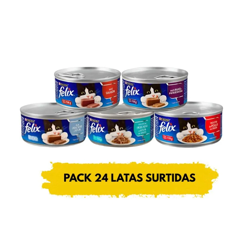 24 unid Latas Felix sabores surtidos
