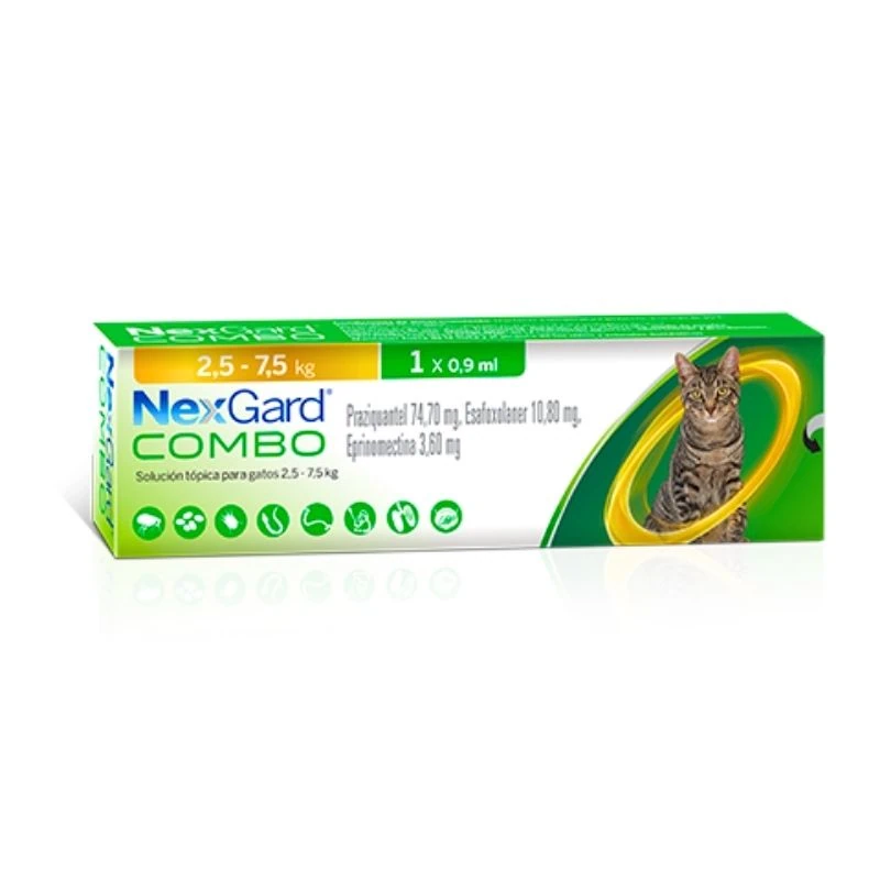 Nexgard combo gato 2.5 a 7.5kg x 0.9ml
