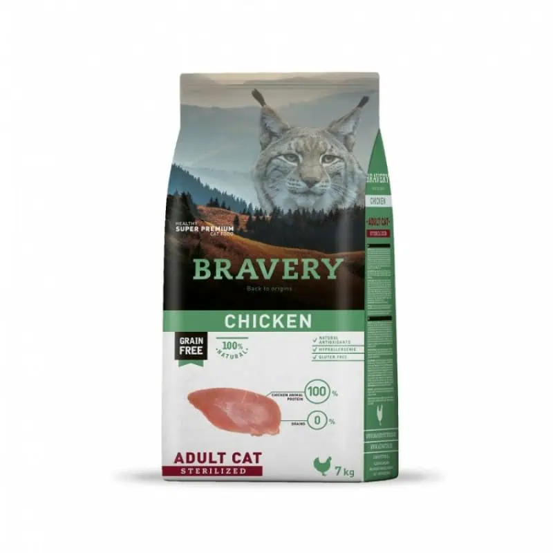 Bravery Gato Adulto Esterilizado Pollo