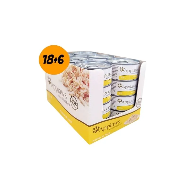 Pack 24 Latas Applaws Pechuga de Pollo con caldito 70g c/u