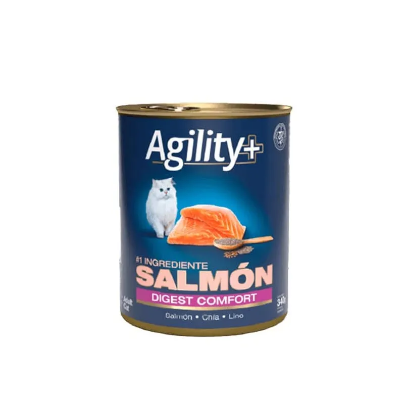 Lata Agility+ Gato Adulto Digest Comfort Salmón 340 g