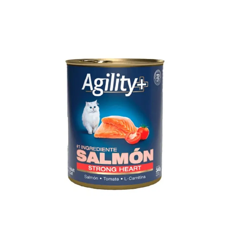 Lata Agility+ Gato Adulto Strong Heart Salmón 340 g
