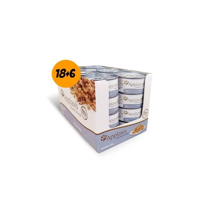 Pack 24 Latas Applaws Pescado Azul con Caldito 70g c/u
