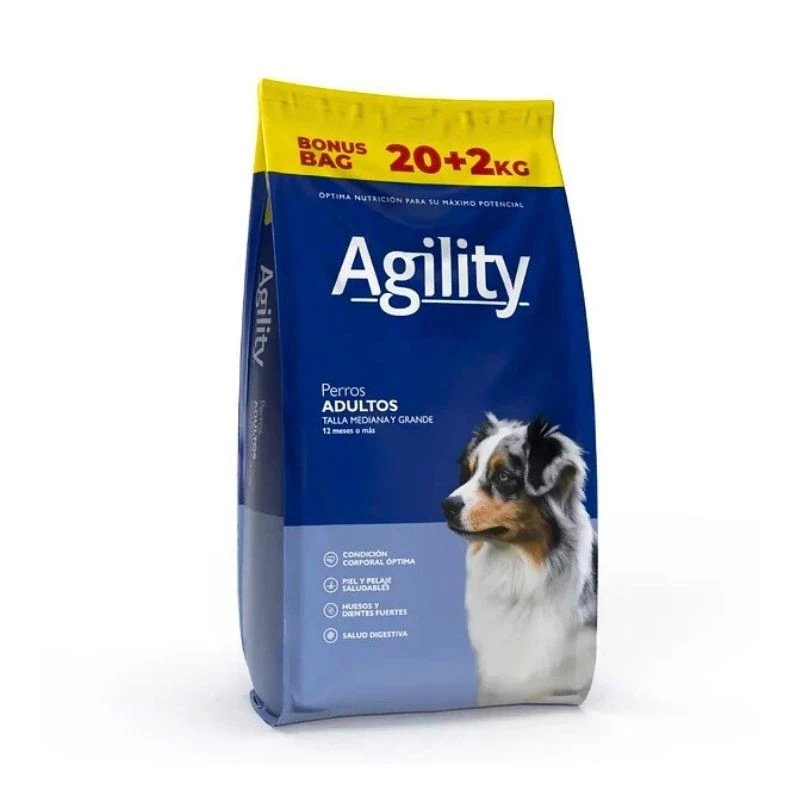 Agility Perros Adultos Raza Mediana Y Grande 20+2 kg Oferta