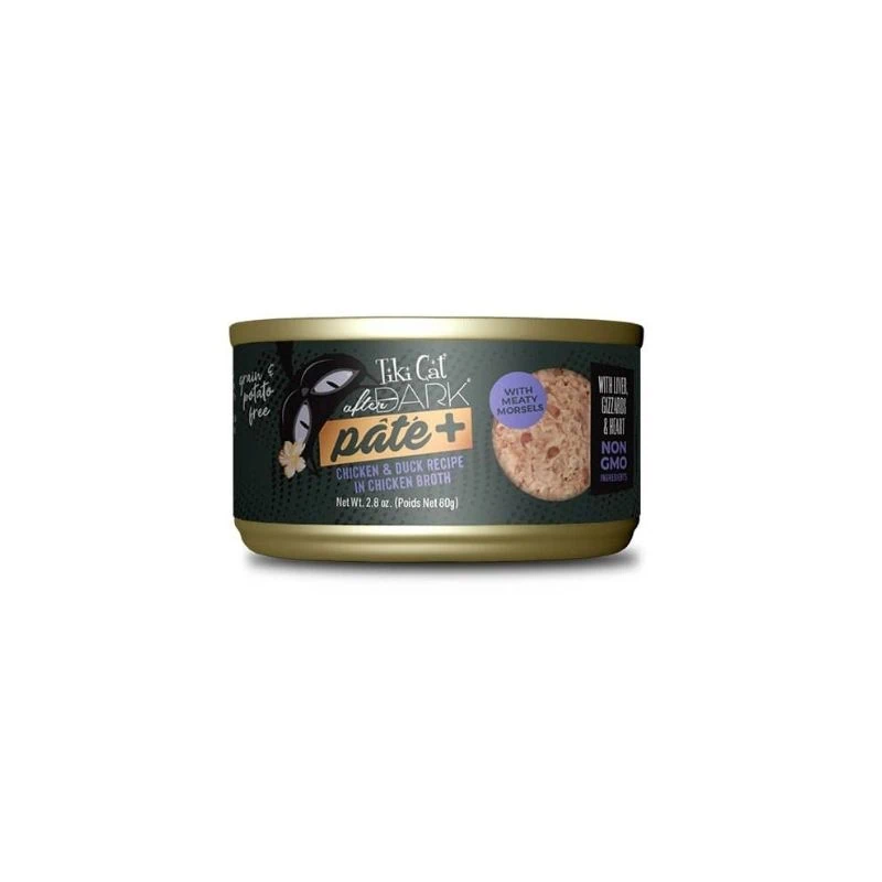 Tiki Cat After Dark Pate+ Chicken Duck Recipe in Chicken Broth 80 g