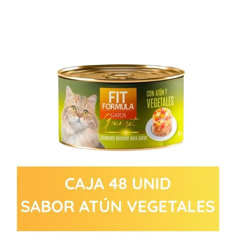 Pack 48 Latas Fit Fórmula Gato Gourmet Atún y Vegetales 80 g