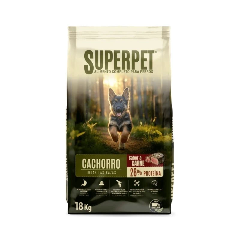 Superpet Cachorro 18 kg | Alimento para Cachorros sabor Carne