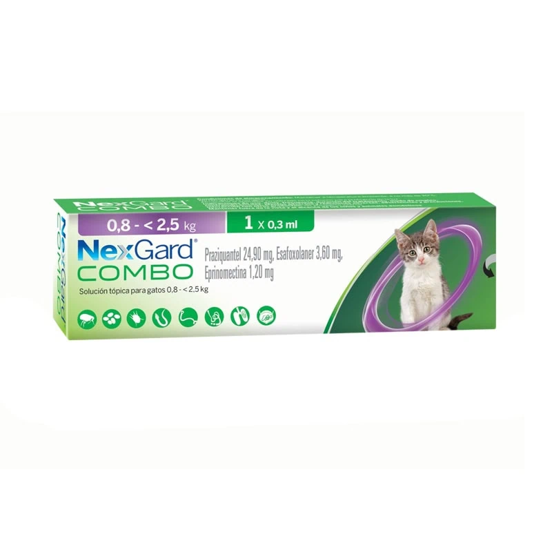 Nexgard combo gato 0,8 a 2,5 kg x 0.3ml