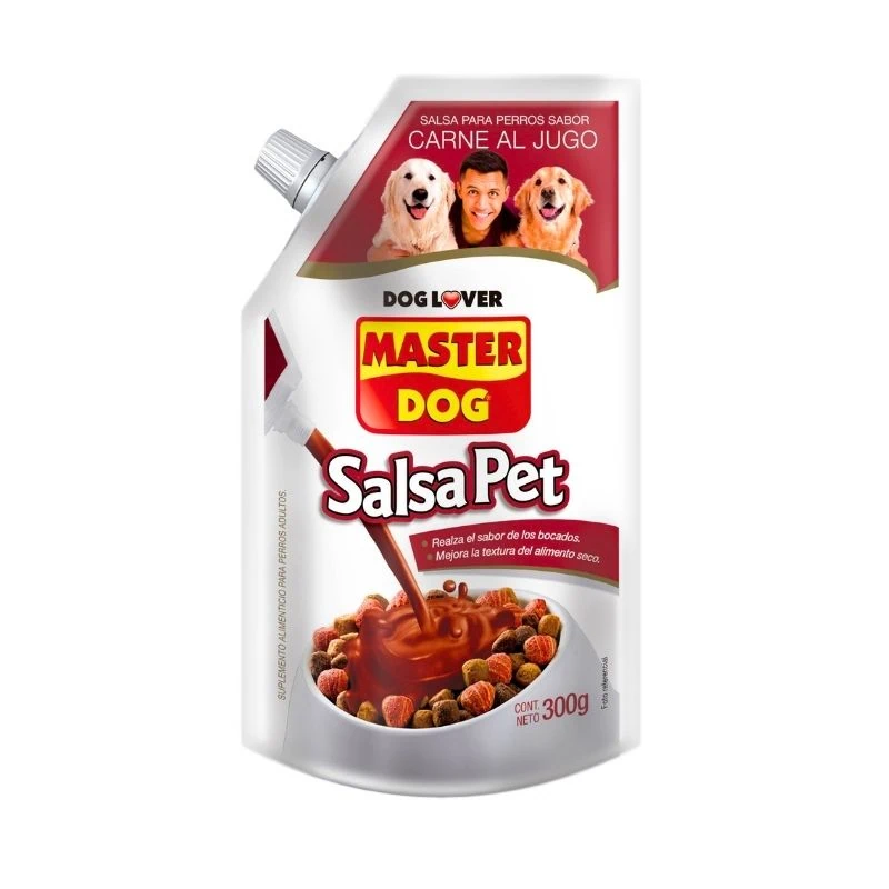 Pack 10 Master Dog Salsa Pet Carne Al Jugo 300 g Alimento Húmedo Para Perros