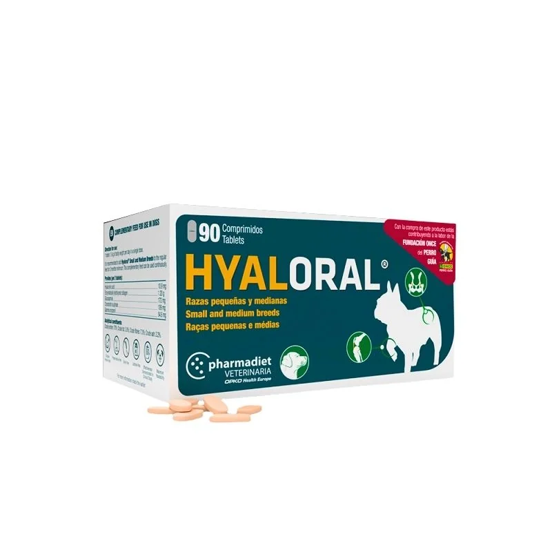 Caja Hyaloral 90 Comprimidos Suplemento Articular Para Perros Razas Pequeñas Y Medianas