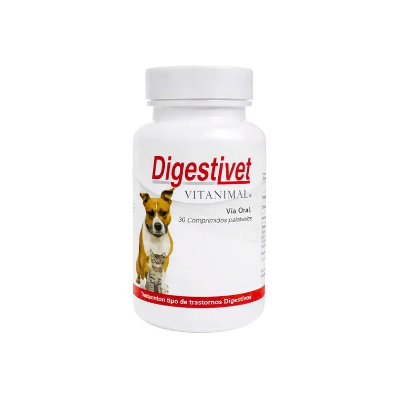 Digestivet Vitanimal 30 Comprimidos Suplemento Digestivo Para Perros Y Gatos