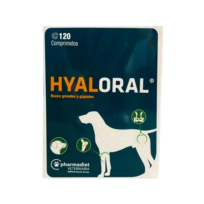 Caja Hyaloral Suplemento Articular 120 Comprimidos Para Perros Razas Grandes Y Gigantes