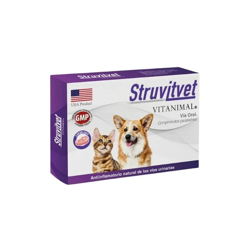 Struvitvet Vitanimal 10 Comprimidos | Suplemento nutricional para perros y gatos