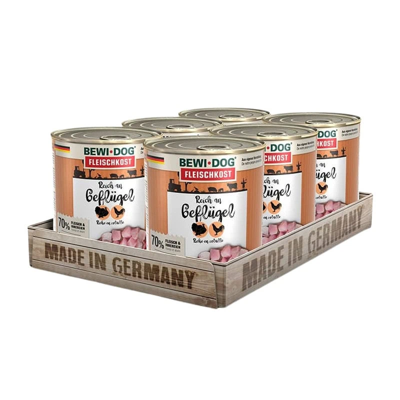 Pack 6 BewiDog Rico En Venado 800g c/u | Alimento Húmedo Para Perros