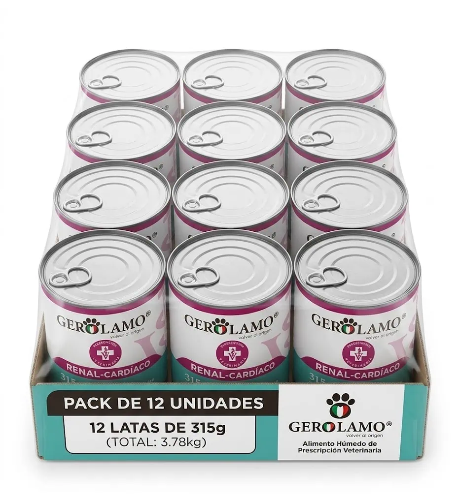 Pack 12 Gerolamo - Latas Gato Adulto Renal Cardiaco