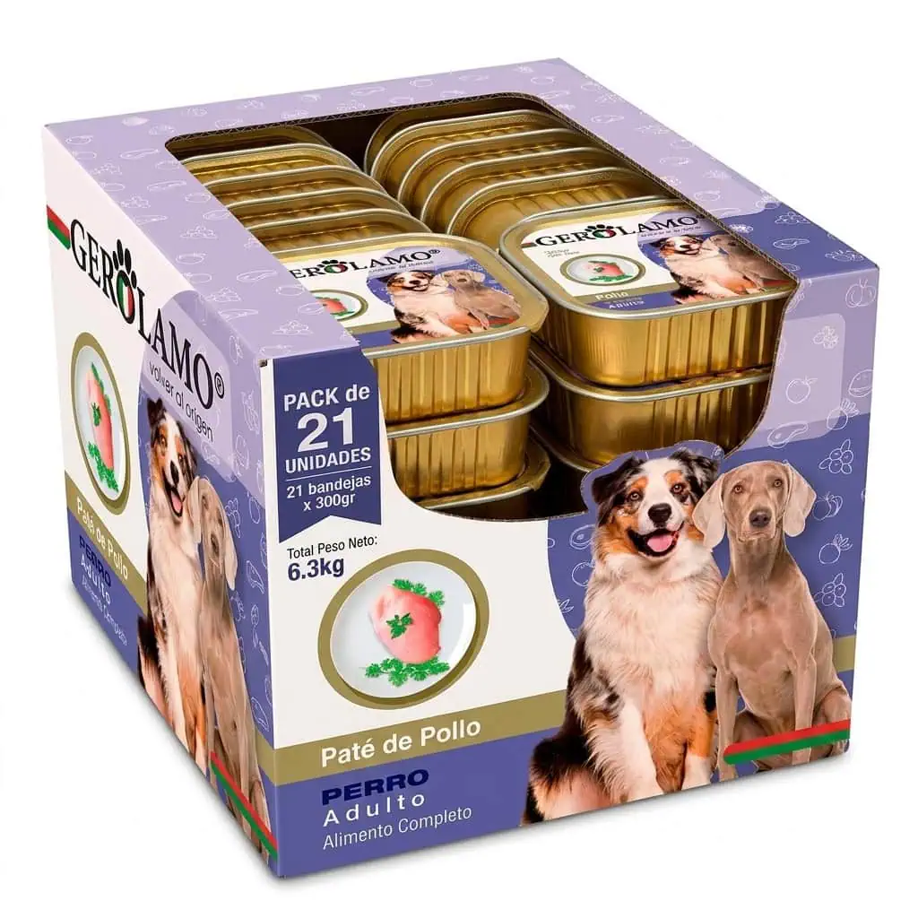 Pack 21 Paté Gerolamo Perro Adulto – Sabor Pollo