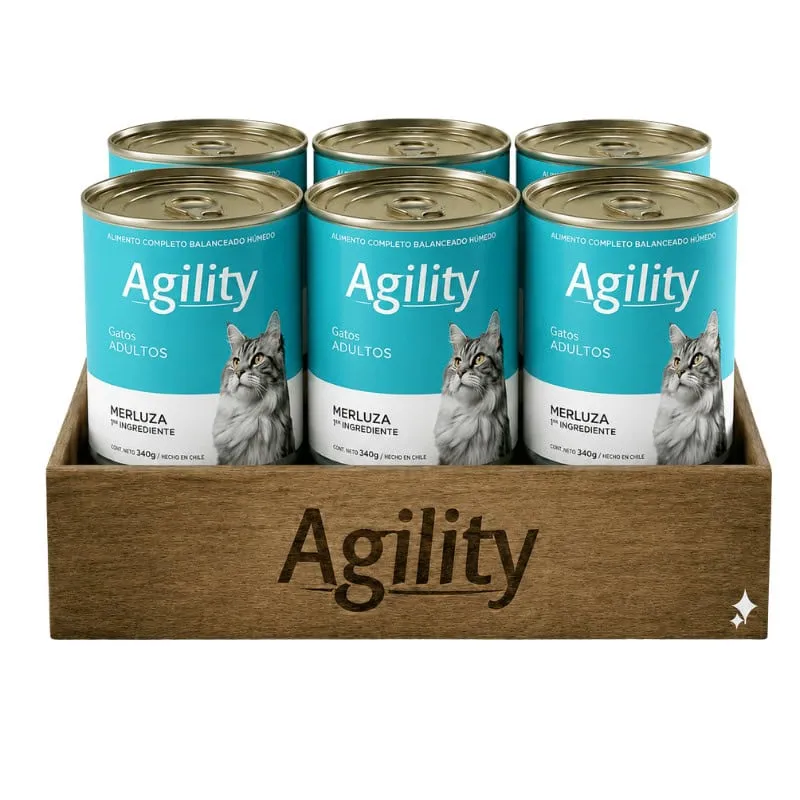 Pack 6 Latas Agility Gato Merluza 340 g