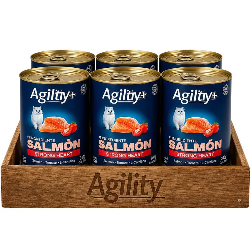 Pack 6 Latas Agility+ Strong Heart Salmón 340 g
