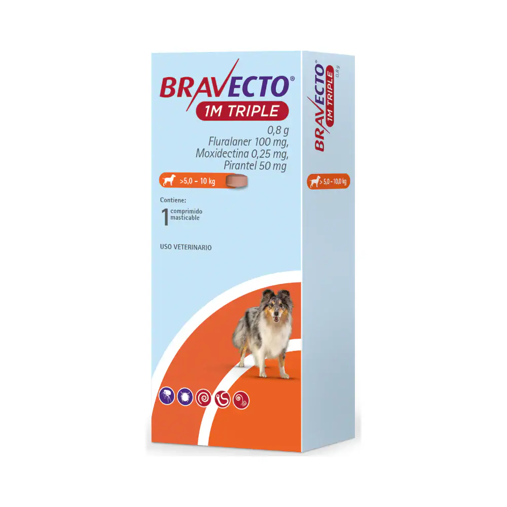 Bravecto para Perros 1 Mes Triple (5-10kg)