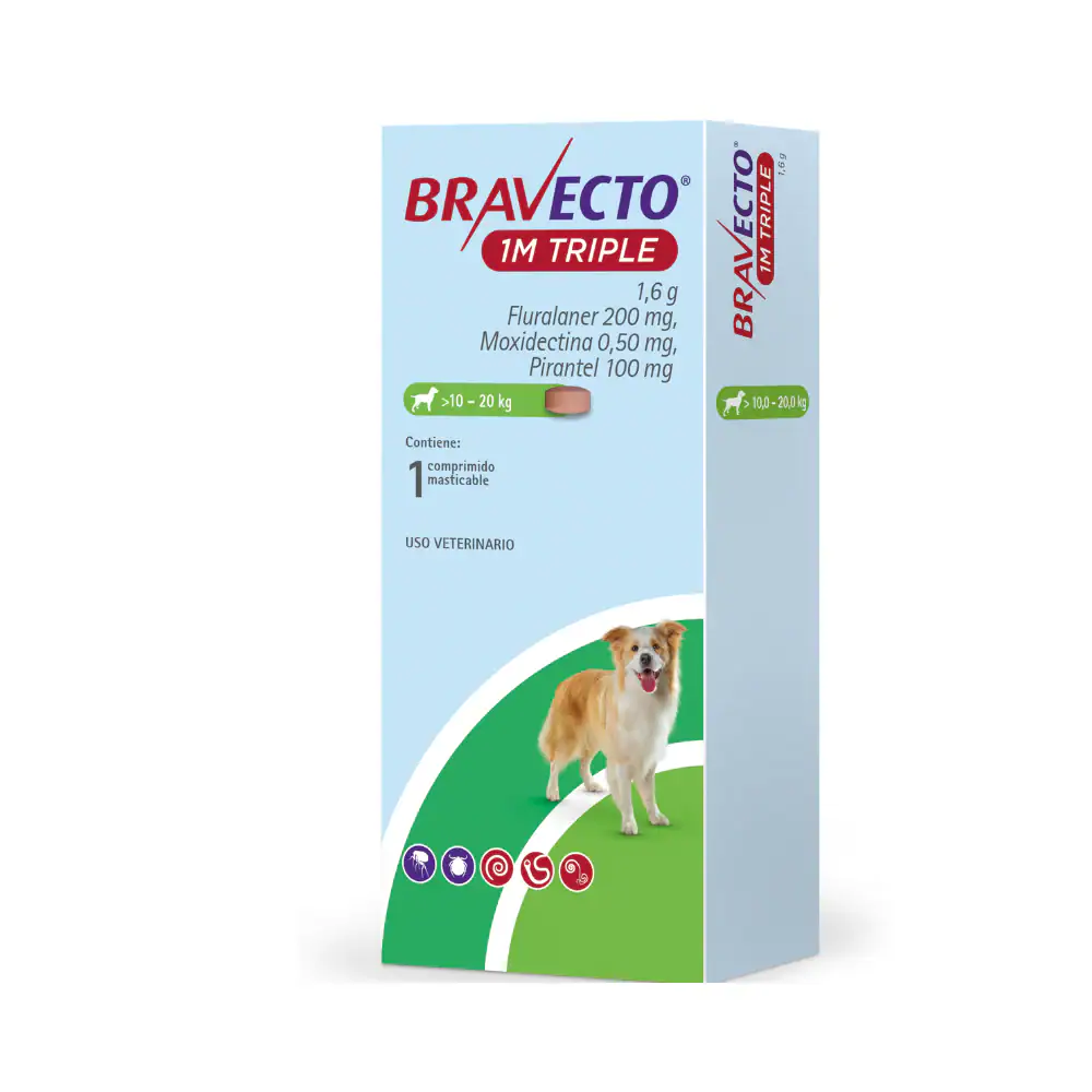 Bravecto para Perros 1 Mes Triple (10-20kg)