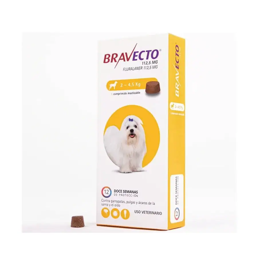 Bravecto para Perros 2 kg – 4,5 kg (112,5mg)