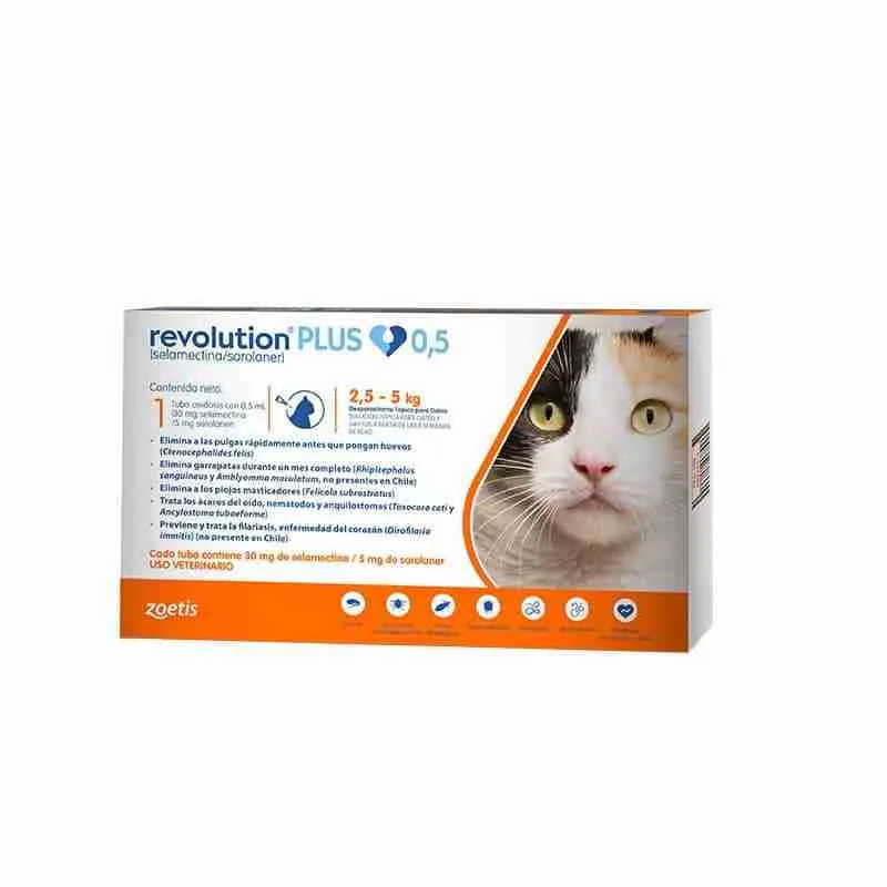 Revolution Plus 0,5 ml Gatos 2,5 a 5kg
