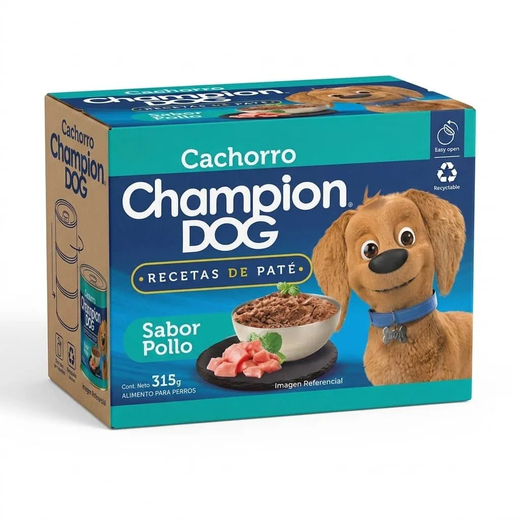 Pack 24 Latas Champion Dog Cachorro sabor Pollo 315gr