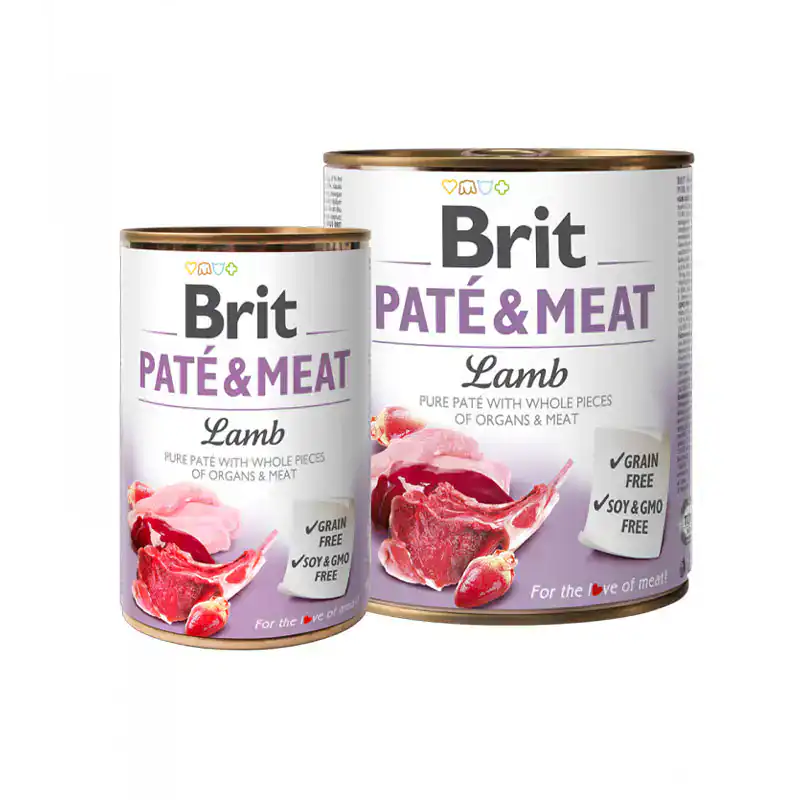 Pack 6 Latas Brit Care Lata Paté & Meat Cordero 800g