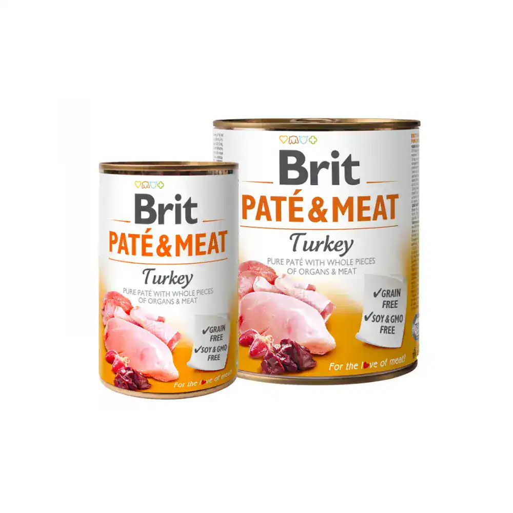 Pack 6 Latas Brit Care Paté & Meat Turkey 800g