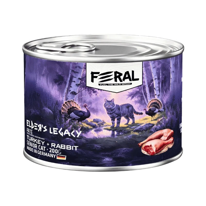 Feral Lata Gato Senior – Pavo con Conejo 200g