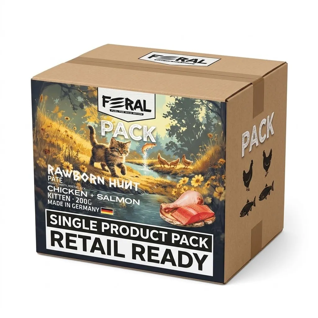 Feral Pack 6 Lata Gatito - Pollo y Salmón 200gr