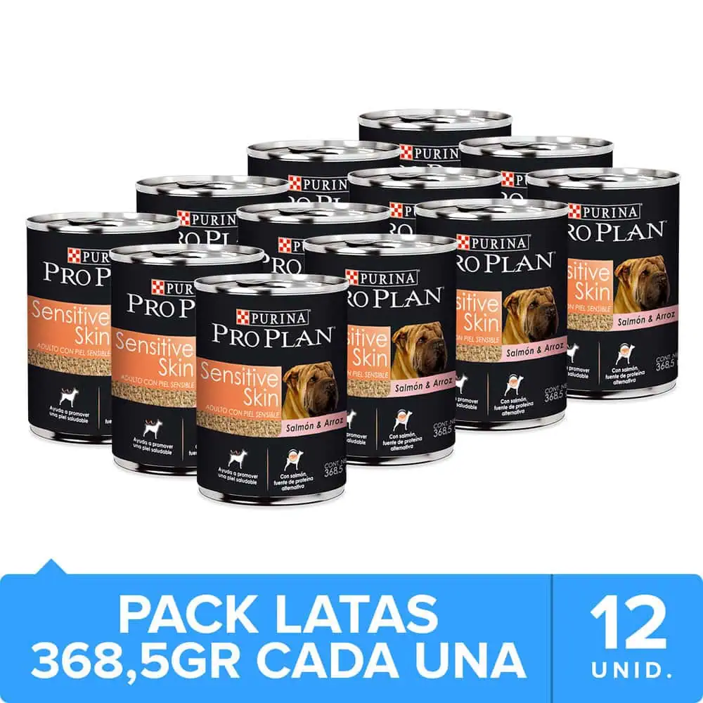 Proplan Pack 12 - Sensitive Skin salmón y arroz lata