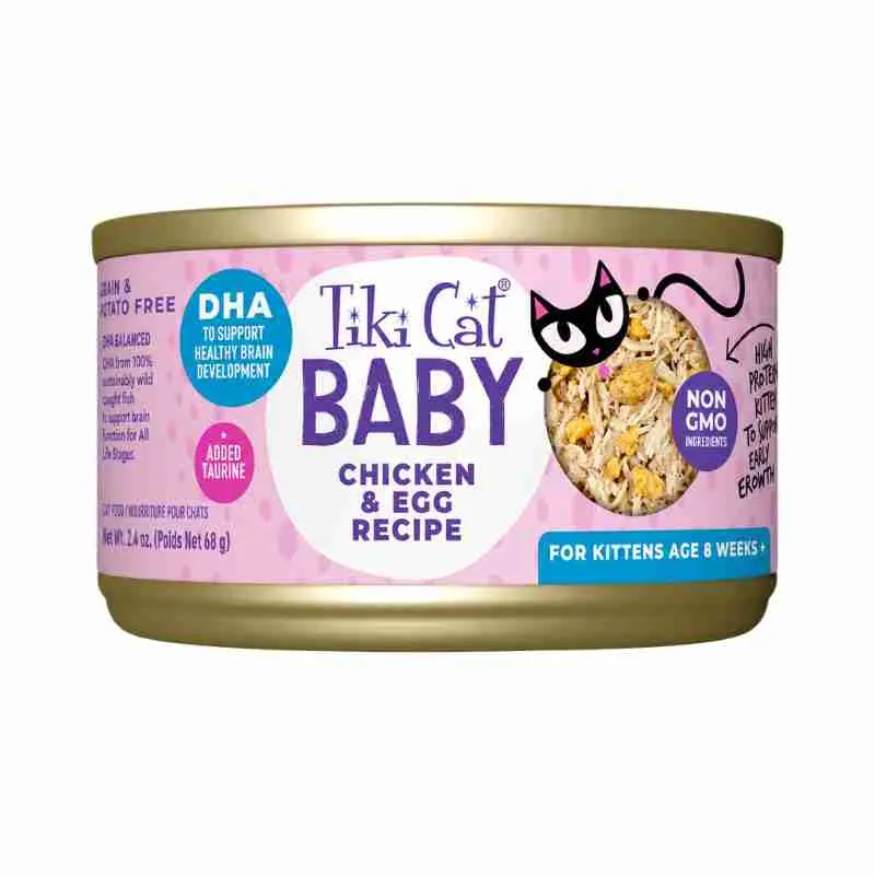 Tiki Cat Lata Baby Pollo y Huevo 70 g